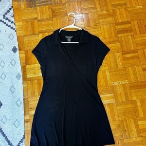 Black collard mini dress